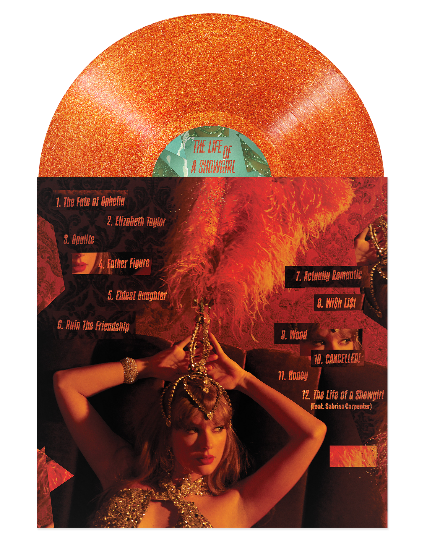 Swift, Taylor - The Life of a Showgirl: Sweat and Vanilla Perfume Portofino Orange Glitter Vinyl